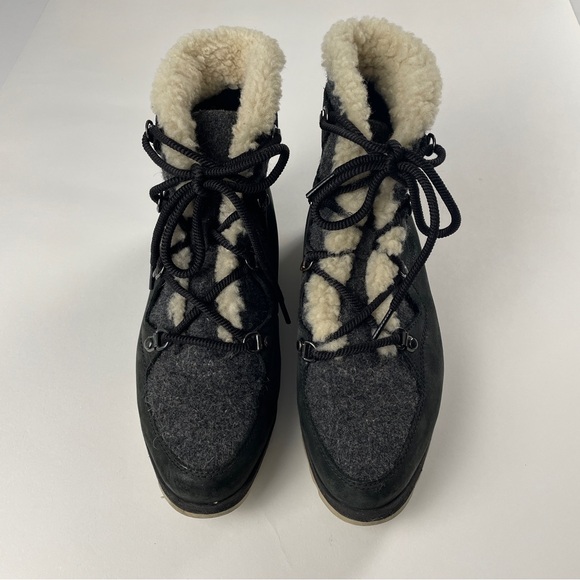 SOREL Sneakchic Alpine Lace Up Wedge Ankle Boots Booties. Fleece Lining. US 9. - Picture 1 of 12